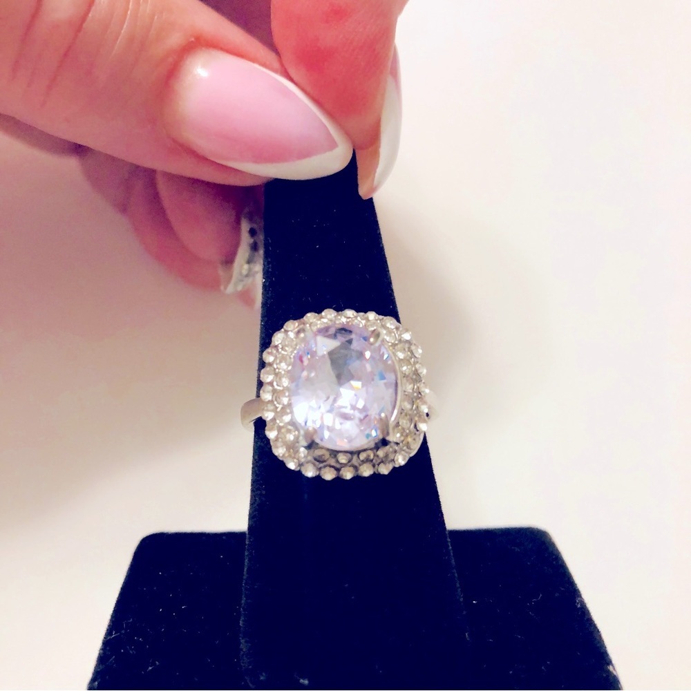 Faceted  Size 9 Crystal Cocktail Ring